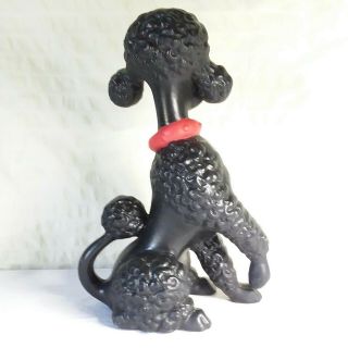 Vintage Black Poodle Dog Figurine Ceramic Large Mid Century Atlantic Mold 11 