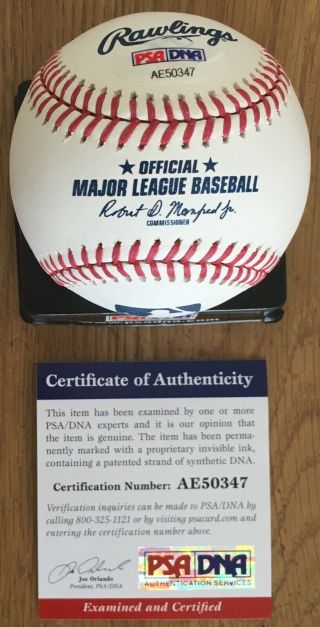 GEORGE SPRINGER WITH 4 LICENSED PSA/DNA AUTHENTICATED SIGNED GAME BASEBALL 2