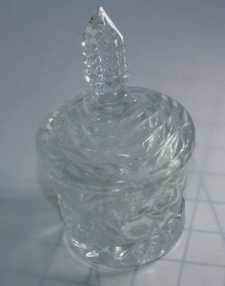 Vintage Cut Glass Sugar Bowl With Lid - 5.  75 X 3 Inches
