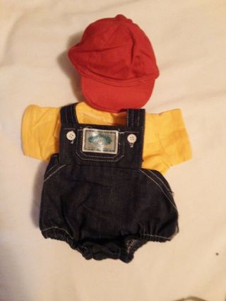 Vintage Cabbage Patch Kids 1983 (doll Clothes) Overalls Red Hat