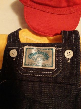 Vintage Cabbage Patch Kids 1983 (Doll Clothes) Overalls Red Hat 2