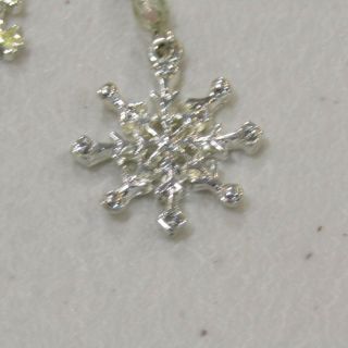 Vintage AVON Winter Necklace Earrings SET Enamel Snowflakes Christmas Rhinestone 2