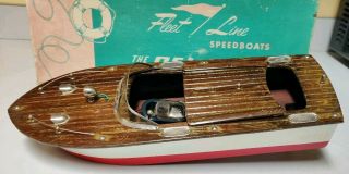 Vintage 1950s The Fleetline " Sea Babe " Battery Operated Toy Model Boat