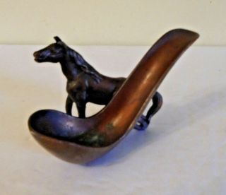 Vintage Horse Figurine Pipe Rest Holder Stand.  Cast Metal With A Copper Color.