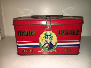 Union Leader Redi Cut Tobacco Tin Uncle Sam