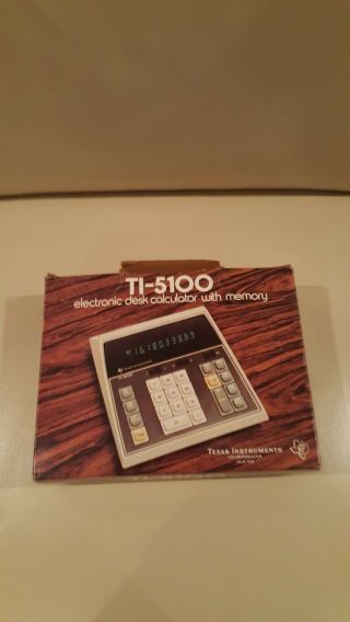 Texas Instruments Ti - 5100 Vintage Calculator Desktop With Power Adapter Great
