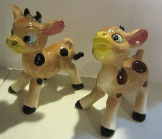 Vintage Baby Cow Salt And Pepper Shakers - Japan