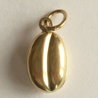 Vintage Solid 9ct Yellow Gold Coffee Bean Pendant Hallmarked 375