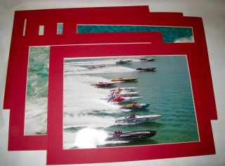 6 Vintage Speed Boat Racing Prints Ferrari Apache Cigarette