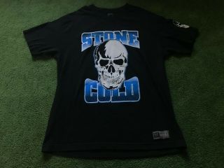 Wwe Wrestling Authentic Stone Cold Steve Austin Black T Shirt Size L