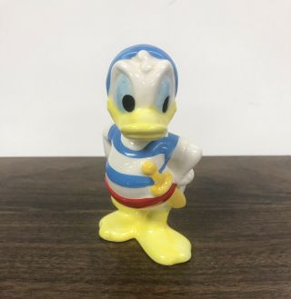 Vtg Walt Disney Japan 3.  75 " Donald Duck As Pirate Porcelain Figurine