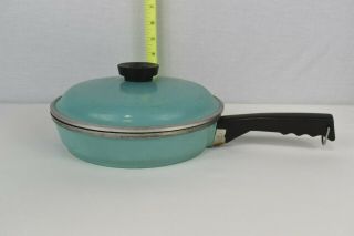 Vintage Club Turquoise Skillet Frying Pan W/ Lid