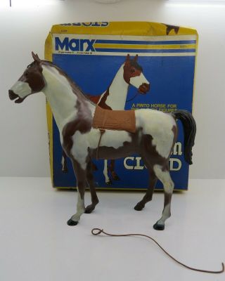 Vintage Marx Storm Cloud Horse Johnny West Pinto W/ Box 2071 Nr
