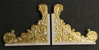 Antique Pair Victorian Corbels Shelf Bracket Architectural Salvage Gothic Gold