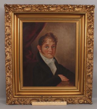 19thc Antique American Empire - Period Portrait Oil Painting,  Virginia Gentleman