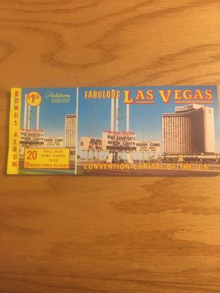 Vintage Las Vegas Postcard Book Of 20 With Miniatures - Convention Capitol Of Us