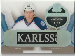 2016 - 17 Ud The Cup Property Of William Karlsson Game Stick Nameplate 1/1