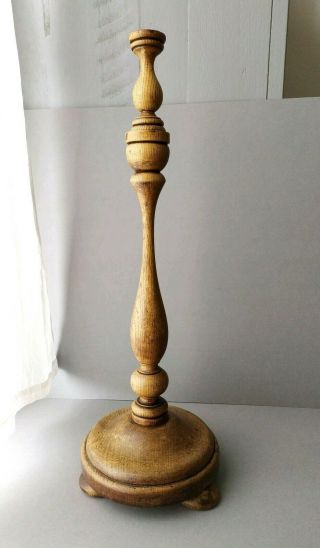Vintage Antique Turned Wood Lamp Base Hat Stand