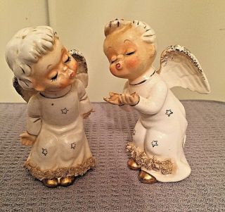 Vintage Norcrest Kissing Angels Salt And Pepper Shakers H - 447