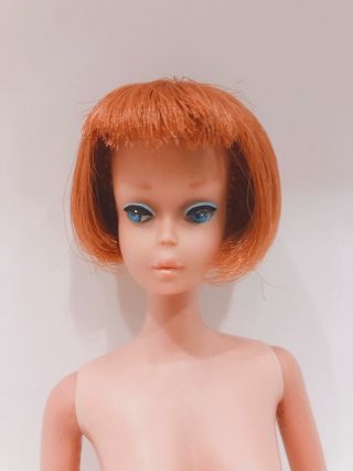 Vintage 1965 Barbie American Girl Doll Titian Redhead Bendable Leg Usa Red Hair