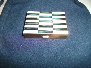 Vintage Reuge Mother Of Pearl & Abalone " Danube Waves " Powder Compact Music Box