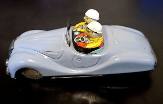 Vintage Tinplate Friction Drive Sports Rally Car,  Made In Japan,  1950s Or 60s