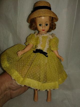 Madame Alexander Vintage Cissette Blonde Doll And Yellow Poka Dot Dress And Hat