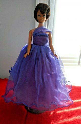 VINTAGE 1950 - 60 ' s BARBIE DOLL PURPLE GOWN BY HALINA DOLL FASHIONS CHICAGO - w - TAG 2