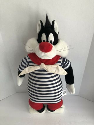 Large Vintage 1996 28 Inches Plush Sylvester The Cat Sailor Suit Warner Bros.