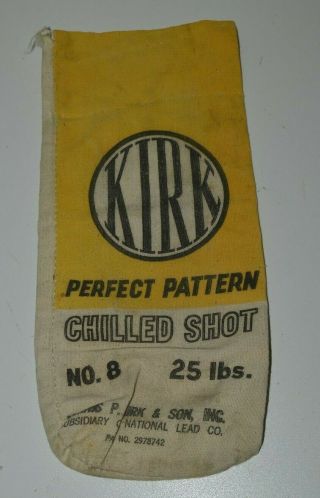 Vintage Kirk Perfect Pattern Chilled Shot National Lead Co No 8 Canvas Bag Rare