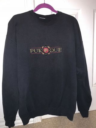 Vintage 1990s Purdue Crewneck Sweatshirt Men’s Size Large Black