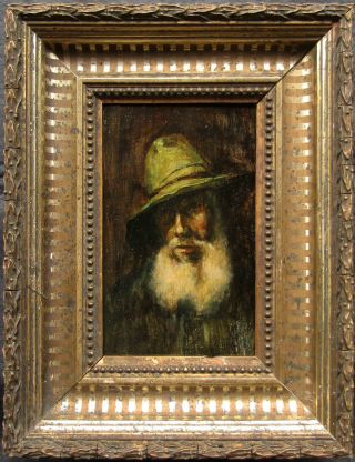 Old Antique French Impressionist Portrait Of Renoir ? Oil Painting