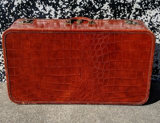 Antique Vintage Yale Hard Shell Travel Suitcase Luggage Cavanagh Leather