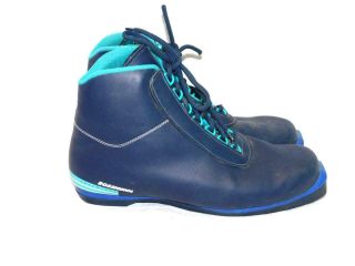 Vintage Rossignol Size 46 Nnn Cross Country Ski Boots Blue Advantage Fleece Line