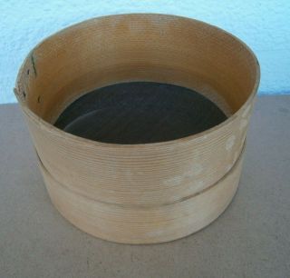Vintage Wooden Round Beech Wood Flour Sifter Primitive Hand Made
