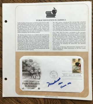 Signed Muhammad Ali,  Cassius Clay First Day Issue,  350th Anniversary Public Educ