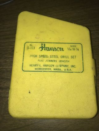 Vintage Hanson No.  S - 113 Full Jobbers Length High Speed Set