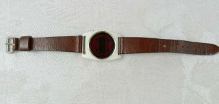 Vtg 1970s Texas Instruments Digital Watch Series 500 Red Led White Case