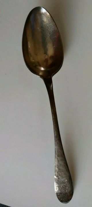 Sterling Silver Antique Large Serving Spoon 9.  25 " Monogramed.  85 Grams.  Vintage
