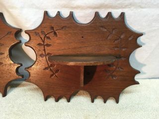 Vintage Pair Small Wood Wall Display Shelf - Currio Country Cottage Cabin Decor 2