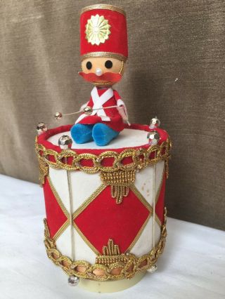 Vintage Christmas Music Box Plays The Little Drummer Boy Song,  Ornament,  Figure