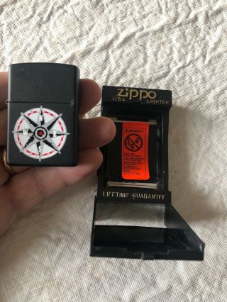 Zippo Lighter 1997 Marlboro Compass Black Matte With Case