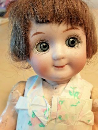 Rare Heubach ? Googly Doll 5/0 7.  5 " Doll Bisque Head Composition Body Antique