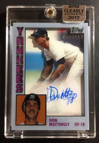 2017 Topps Clearly Authentic Don Mattingly Auto /110 York Yankees Rc Reprint