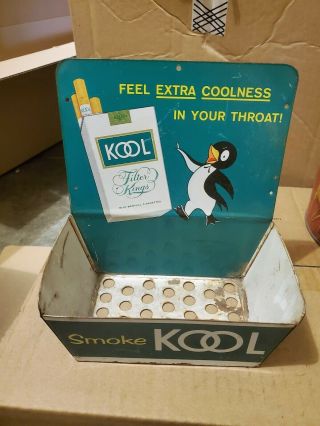 Vintage Kool Cigarettes Tin Advertising Display,  Penguin,  Great Details