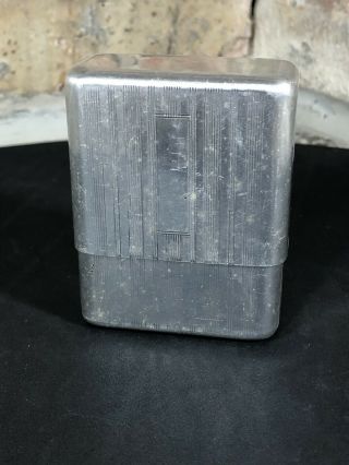 Vintage Aluminum Cigarette Case Park Sherman Co.  Springfield,  Ill Silver