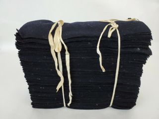 Rug Hooking Black Wool Swatches Over 3 Pounds Solid Black Vintage Stash Bundle