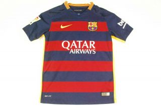Nike Lionel Messi FC Barcelona Jersey Youth Boys Small Dri Fit Soccer Red Blue 2