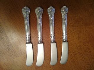 Four 4 Vintage Gorham Sterling Silver Butter Smaller Knives Chantilly