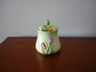 Vintage 1930s/40s Carltonware Honey Pot Jam Pot Australian Design Crocus Flowers